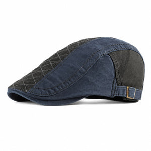 Black cotton flat cap SKU image with center panel color