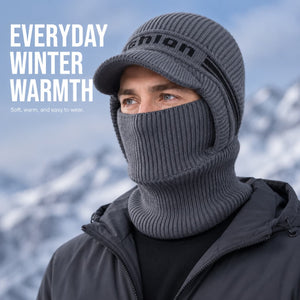 Men's gray fleece-lined balaclava for everyday winter wear