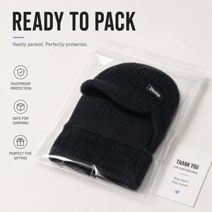 Khaki hooded neck warmer with clean winter styling