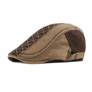 Brown cotton flat cap SKU image with old money style look