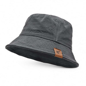 Gray cotton bucket hat on white background for color variant image