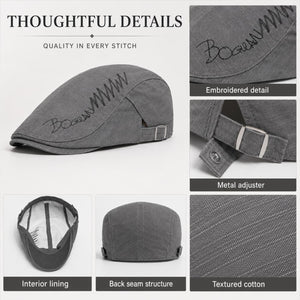Gray cotton ivy cap shown with effortless daily style text