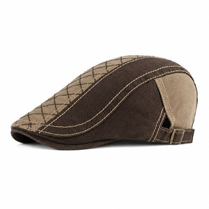 Khaki cotton flat cap SKU image with vintage ivy cap shape