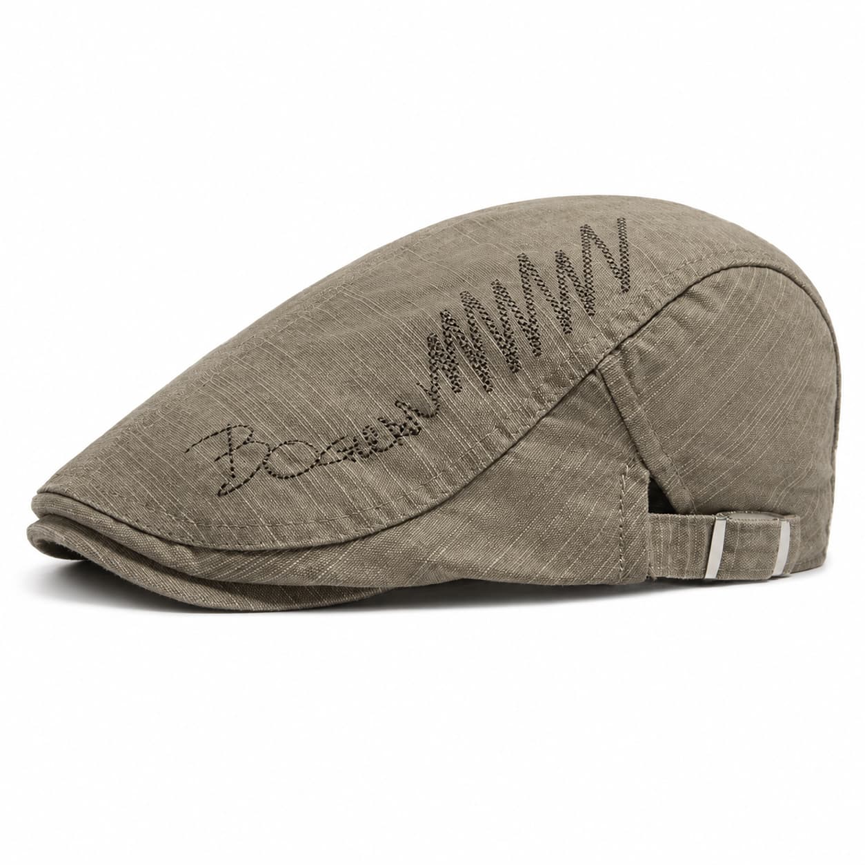Khaki cotton ivy flat cap SKU image with soft vintage style